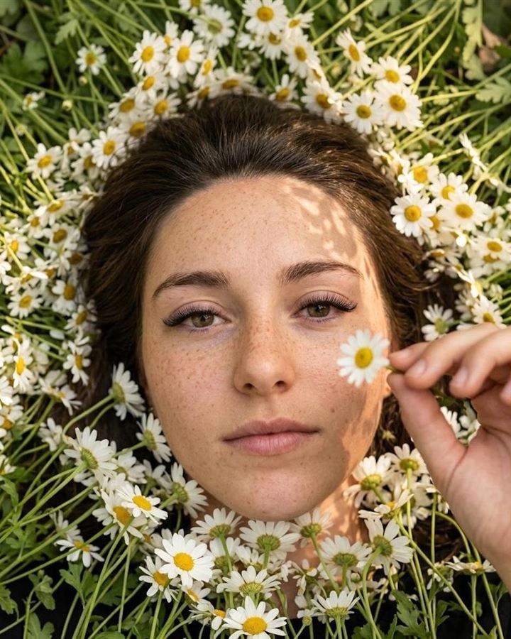 Cama de margaridas: foto feita com prompt