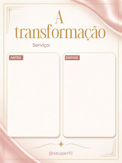Modelo editável: Posts de antes e depois